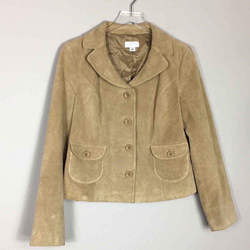 Ann Taylor Loft 100% SuedeLeather Jacket 10